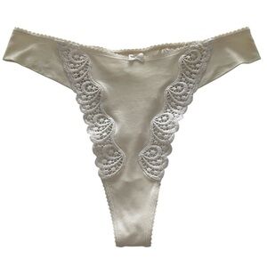 Vintage Lou Embroidered Thong Panty Made in France size M